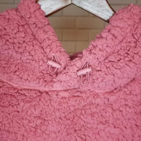 NWT Zella pink faux Shearling pullover hoodie Size Large - Picture 5 of 9